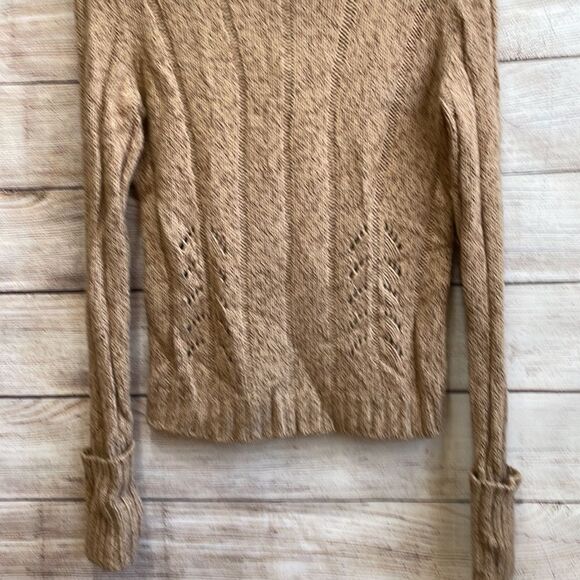 EXPRESS WOOL BLEND TURTLENECK SWEATER IN TAN - Picture 3 of 5